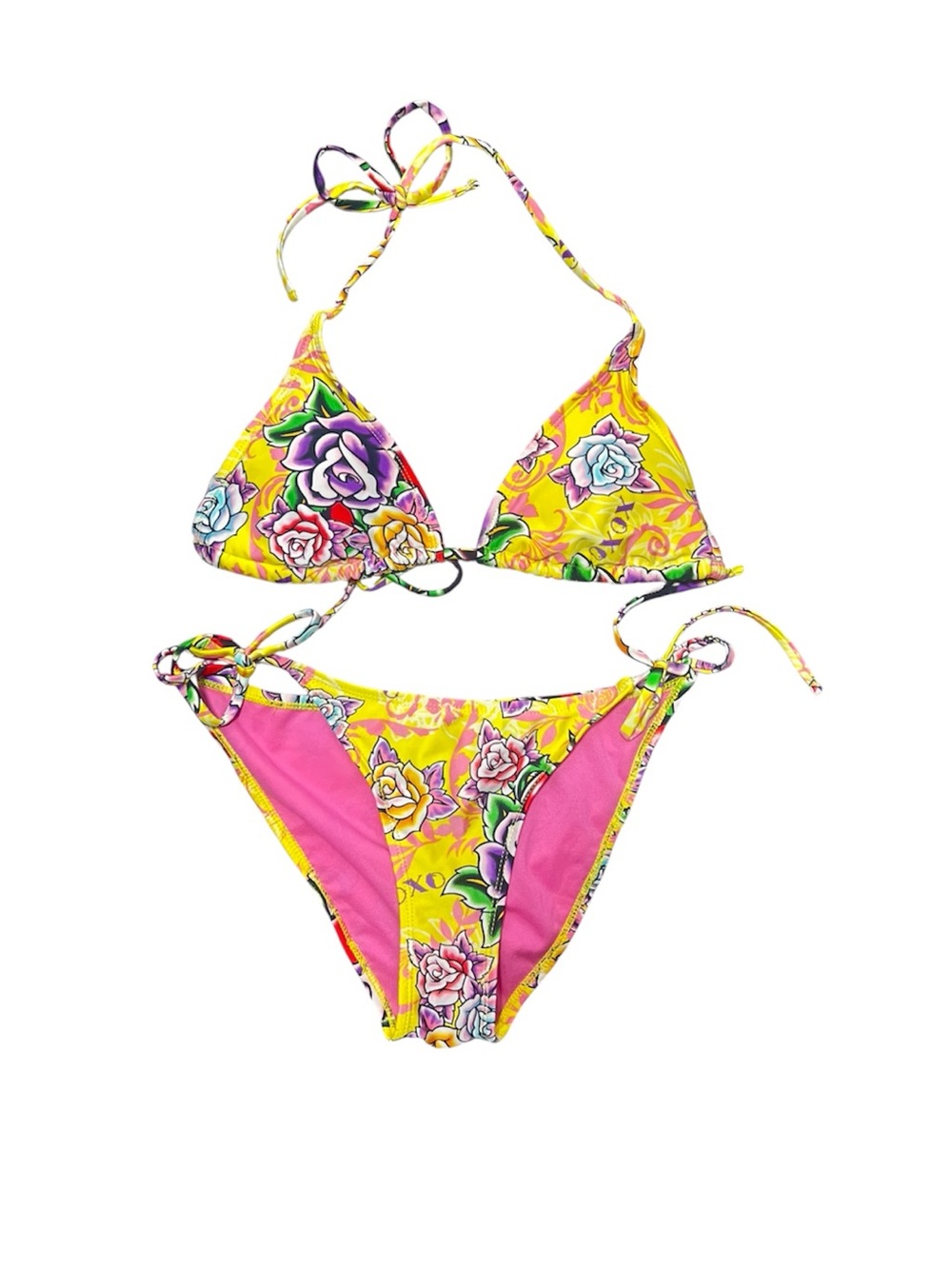 XOXO Y2K Bikini Tattoo Style Triangle Top Tie Side Small